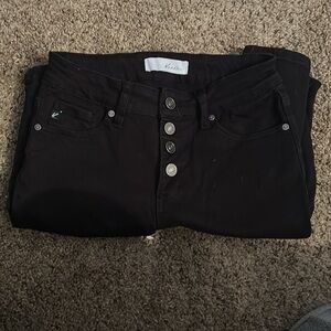 Kancan Stylish Black Distressed Jeans